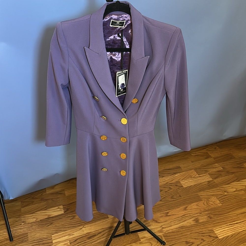 Elisabetta Franchi Elegant Purple Women's Blazer Dress EUR 42 (6 USA)